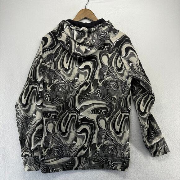 Gymshark Sweatshirt Men's Medium Black Gray Hoodie Marble Dyed Hoodie Workout - Picture 8 of 11